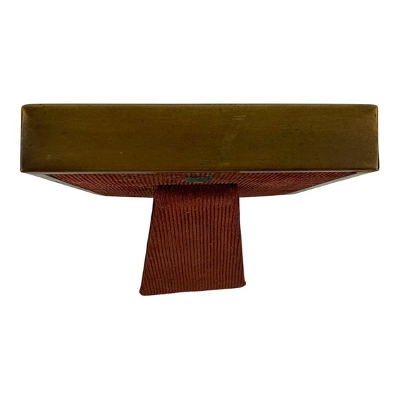 Art Deco Gold-Tone Metal Frame Shadow Box Red Back Easel Stand 50s Couple - Picture 5 of 9